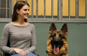 A girl in a wheelchair visited the shelter, asking to adopt the fiercest dog. The moment the shepherd saw her, it barked loudly—then did something completely unexpected…