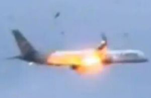 Sh0ck moment Boeing plane engine bursts into flames sparking emergency landing as passenger says ‘I sent goodbye texts’