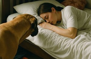 At seven o’clock in the morning I woke up from the wild barking of my dog, who tried in every way to wake me up, and I saw something scary