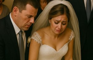 During the wedding, the bride suddenly whispered that something was moving under her dress: we carefully lifted the heavy dress and saw something scary there