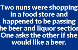 Two nuns were shopping in a food store